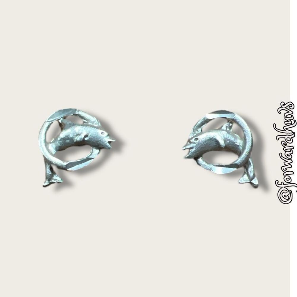 Bundle Sale 3 for $15 | Silver Tone Dolphin Stud Earrings